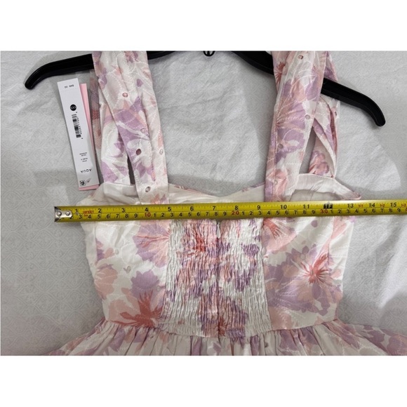 Aqua Pink and White Pleated Midi Sundress - Picture 7 of 7